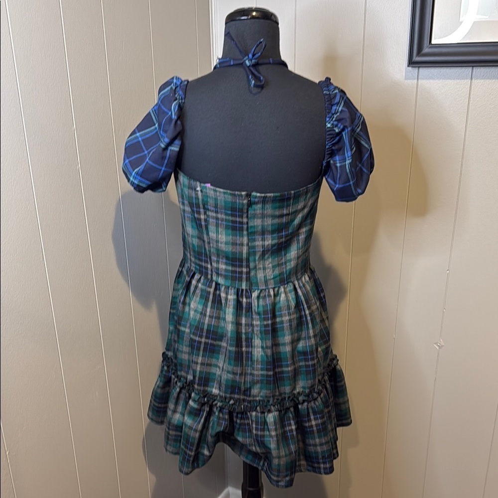 Love Too True Women’s 8 Chic Plaid Puff Sleeve Mini Dress — image 4 of 4